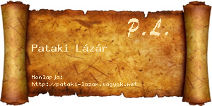 Pataki Lázár névjegykártya
